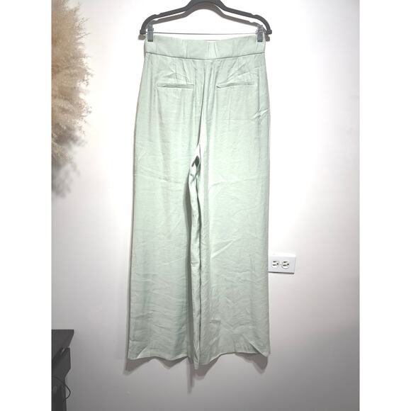 Zara High Waist Wide Leg Trousers Pants in Sea Green Size L - Picture 5 of 11